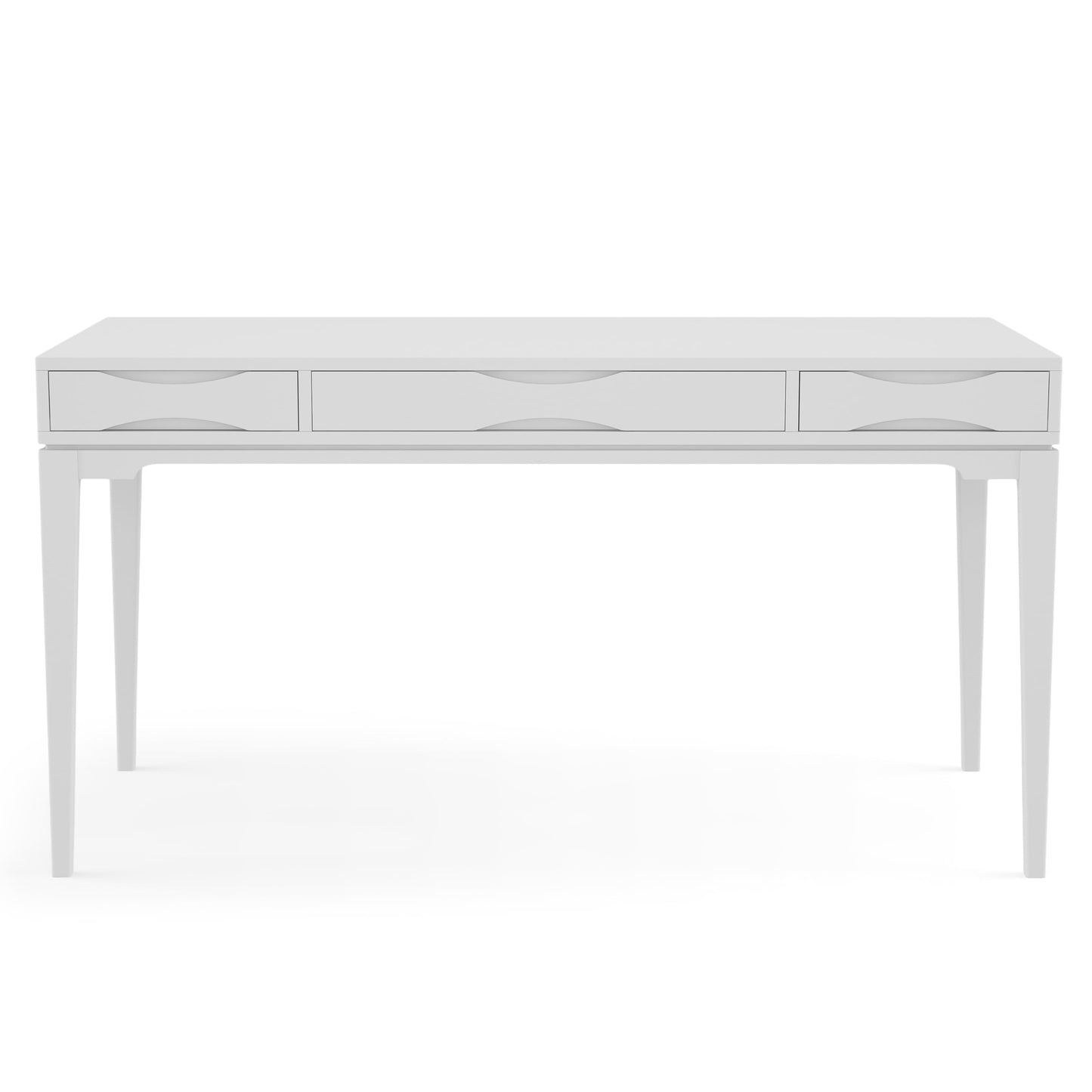 SIMPLIHOME Harper Desk - 60 Inch Wide Solid Wood Writing Desk in White, Mid-Century Modern Home Office Computer Table for Workspace or Study with 2 Drawers and Flip-Down Keyboard Tray