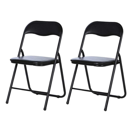 Folding Chair Black Office Conference Backrest Chair Metal Frame Visitor Padded Fabric Desk Chair Portable Security (Size : 6 Chairs)