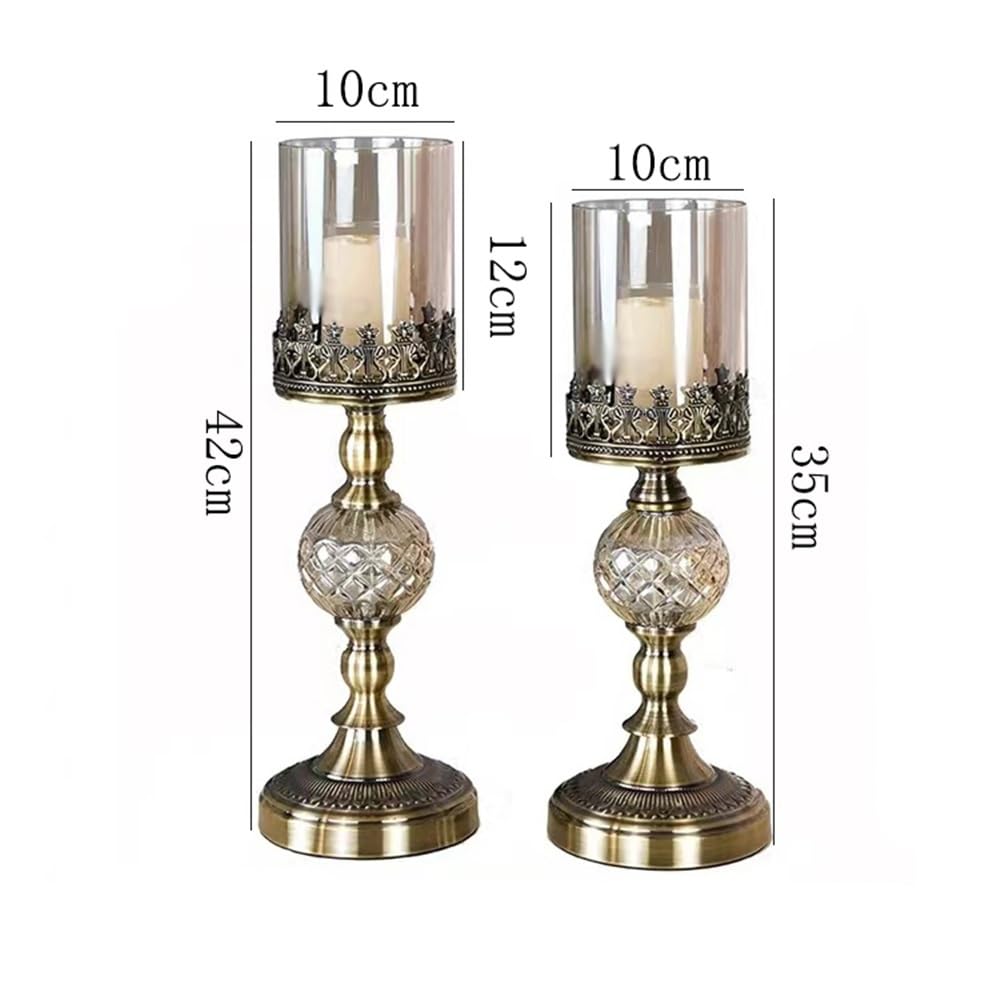 YUHUAWF Candle Holderss 2 Pcs Luxury Table Decoration Metal Candle Holder for Home Wedding Event and Party Festival Decorative Candlestick