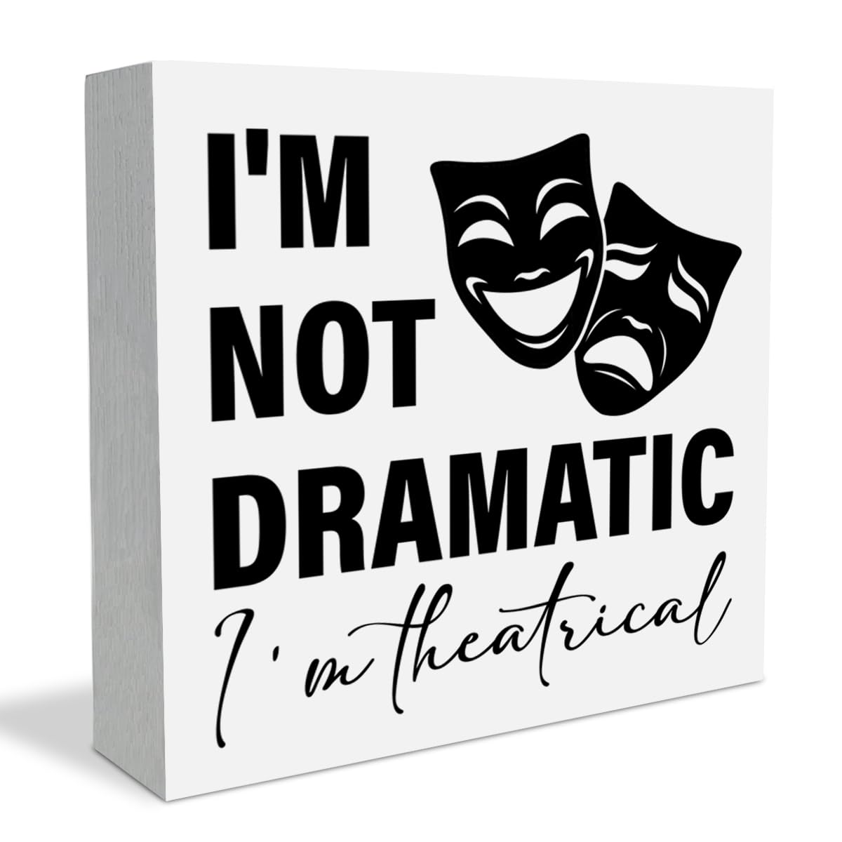 Theater Gifts Broadway Gifts for Directors Actors Music Teachers Musicians Drama Student, Musical Theater Wooden Box Sign for Home Cubicle Shelf Table Desk