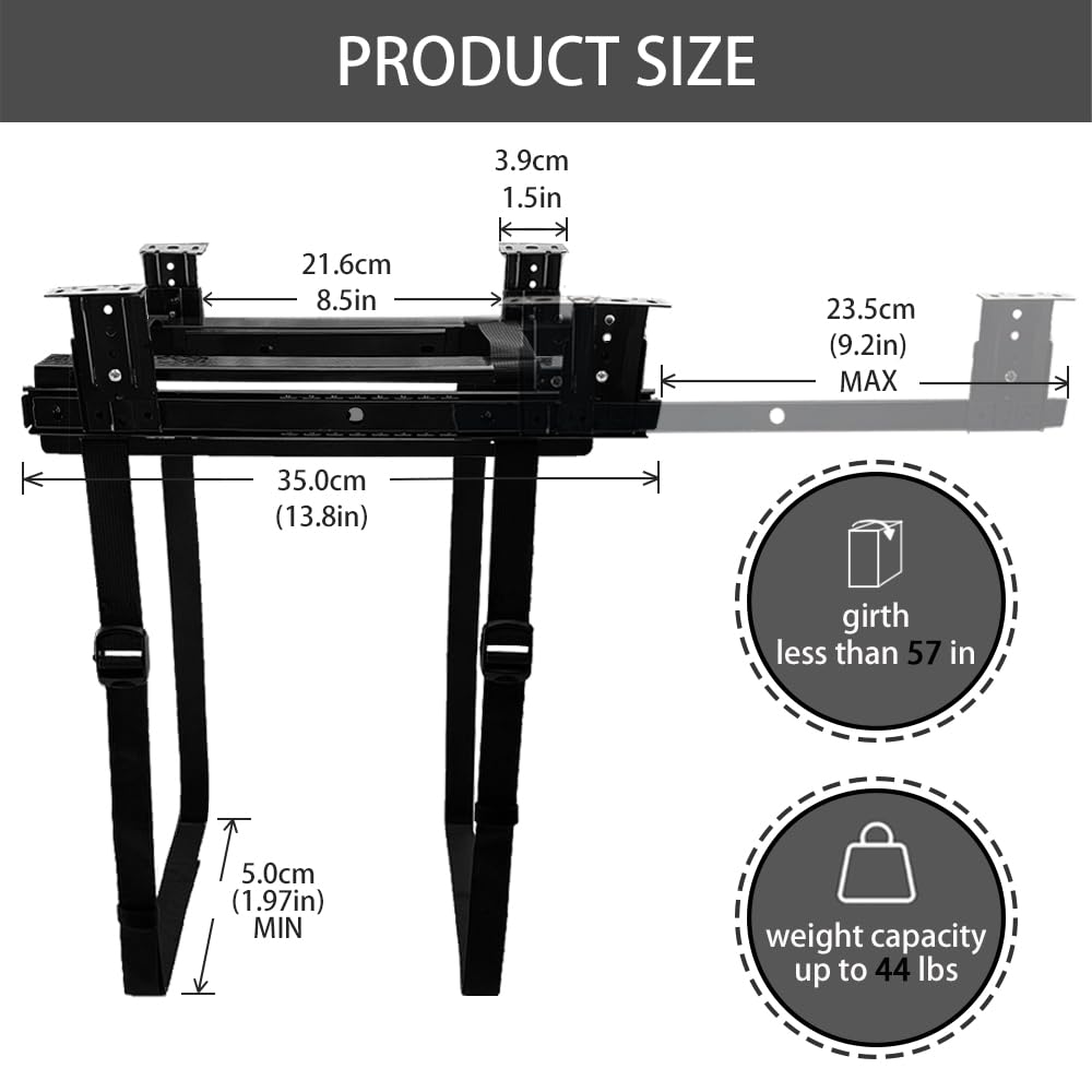 FEYRUN Under Desk Slide Out PC Mount with Anti-Scratch Sponge, Adjustable CPU Holder Bracket for Computer Tower (Black (Slide Access))