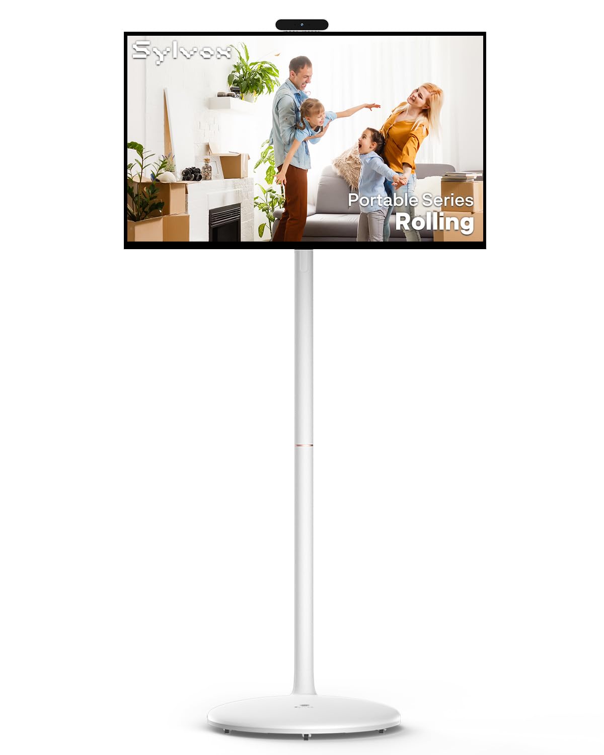 SYLVOX 27" Smart Rolling Display with Stand, Portable Touchscreen Monitor for Streaming TV Apps, Built-in 4-5H Battery, 1080P with 8MP Removable Webcam for Home, Office & Entertainment
