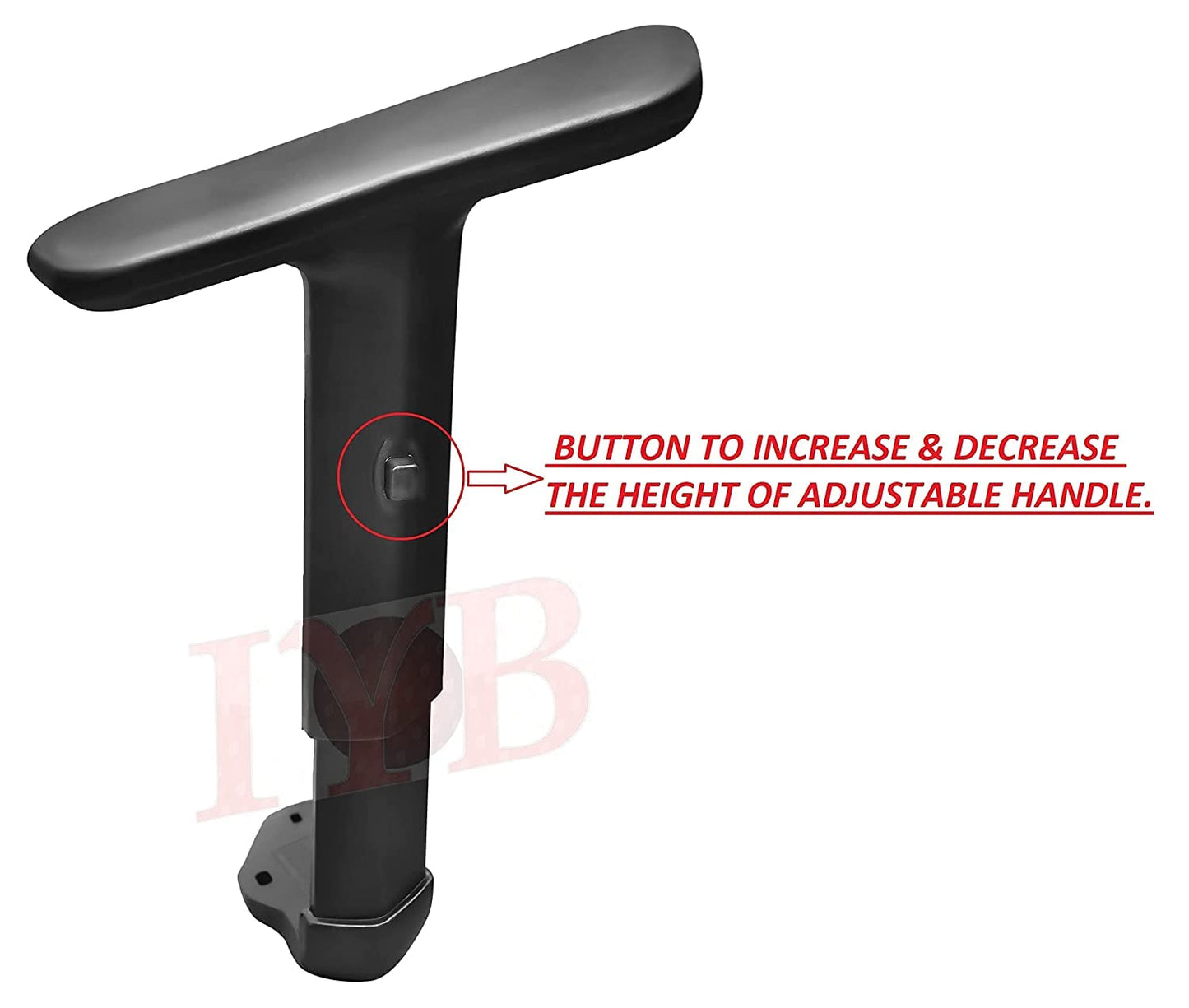 IYB- Black Ola Soft P.U. Adjustable Chair Handle Kit for All revolving Visitor Chair/Chair/Computer & Boss Chair etc (with 10 Free Screw)