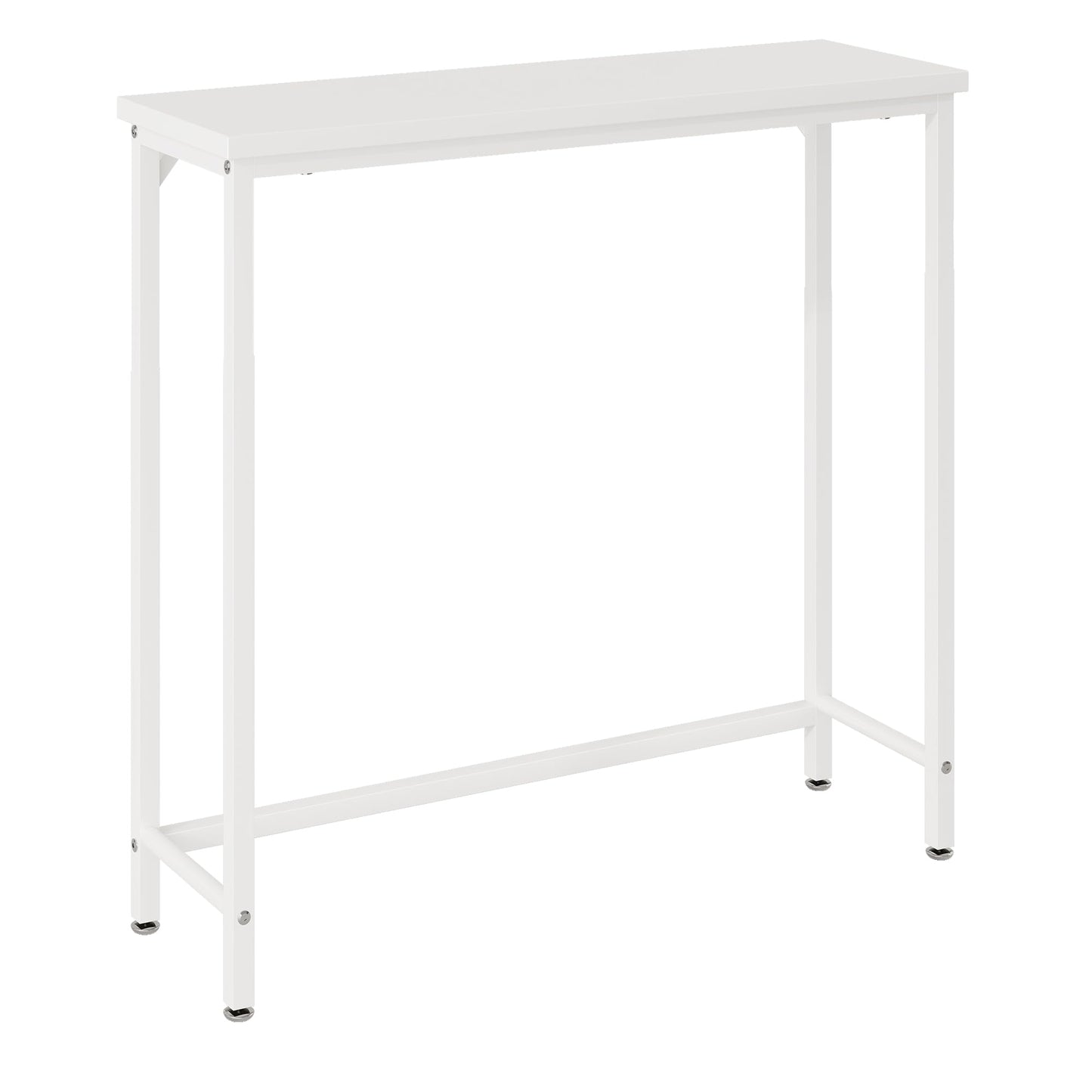 Tujurich Narrow Entryway Console Table & Sofa Side Table - Industrial Hallway Table for Small Spaces, Behind Couch Table, Multi-Functional Living Room Bedroom Office,White, 29.5" x 9.4" x 29.5"