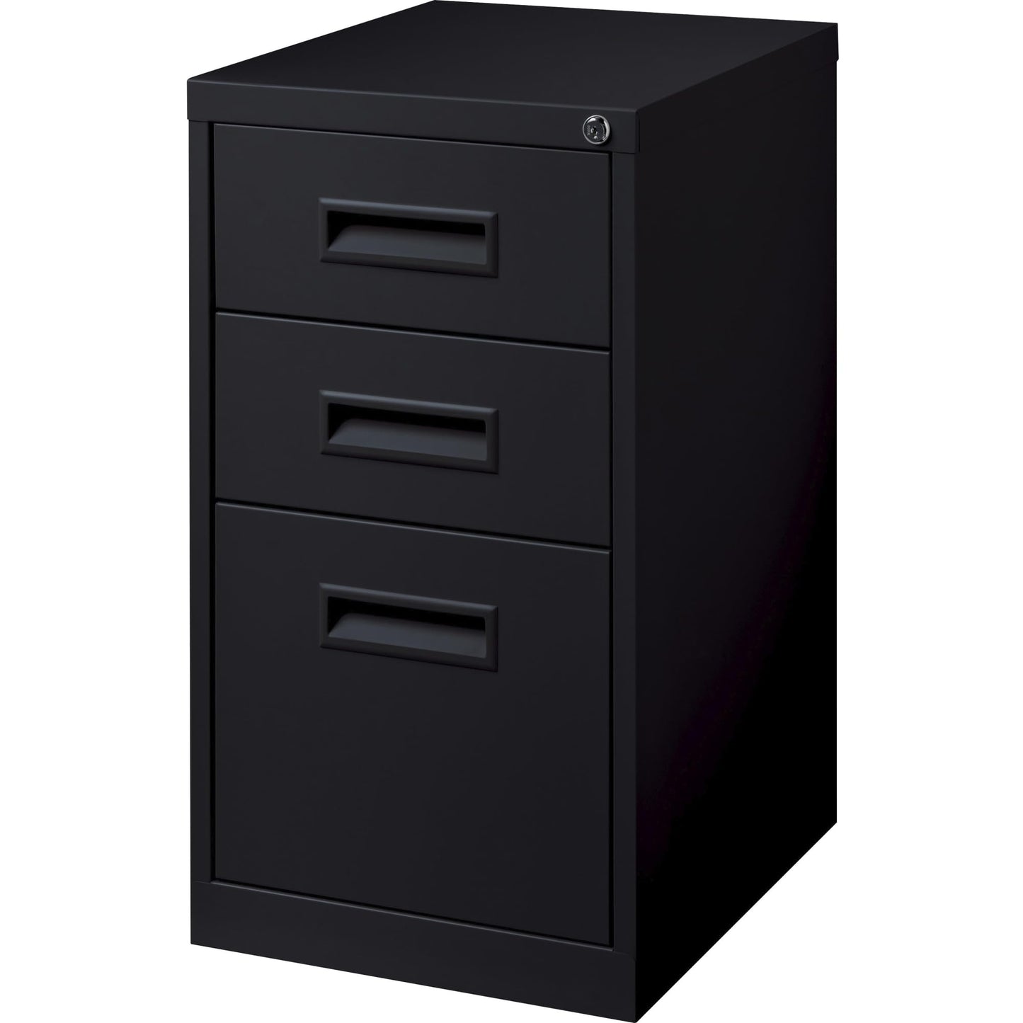 Lorell 1-Divider Mobile Pedestal, Box/Box/File, 15 by 19 by 27-3/4-Inch, Black