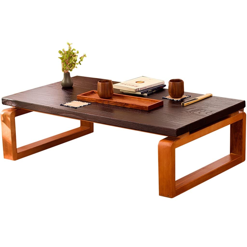 GLDGJMZ Bay Window Kung Fu Coffee Table Zen Tea Table for Living Room Japanese Style Retro Low Meditation Table (60x40x30cm) Ideal for Relaxation and Aesthetic Decor