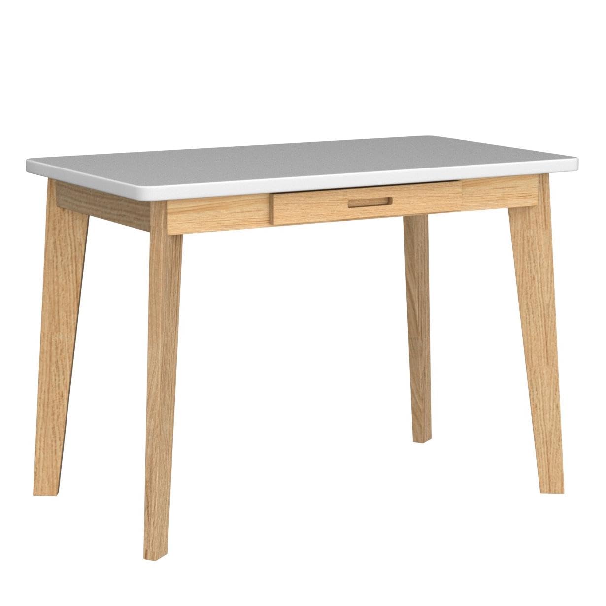 IOTXY Solid Wood Writing Desk - Home Office Workbench Desk with Drawer, 31.5" Width Laptop Computer Work Study Table in White