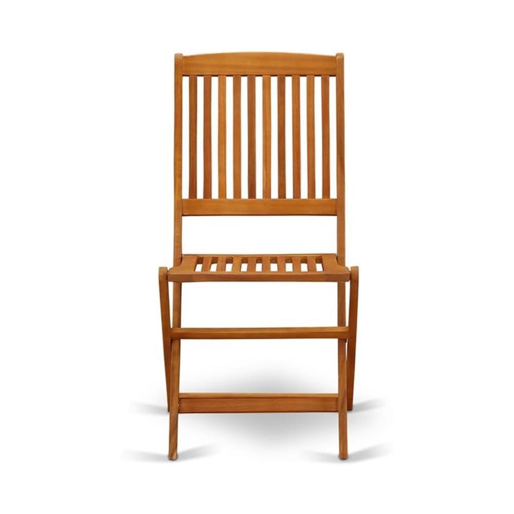 East West Furniture BCMCWNA Cameron Foldable Patio Dining Chairs - Acacia Wood, Set of 2, Natural Oil