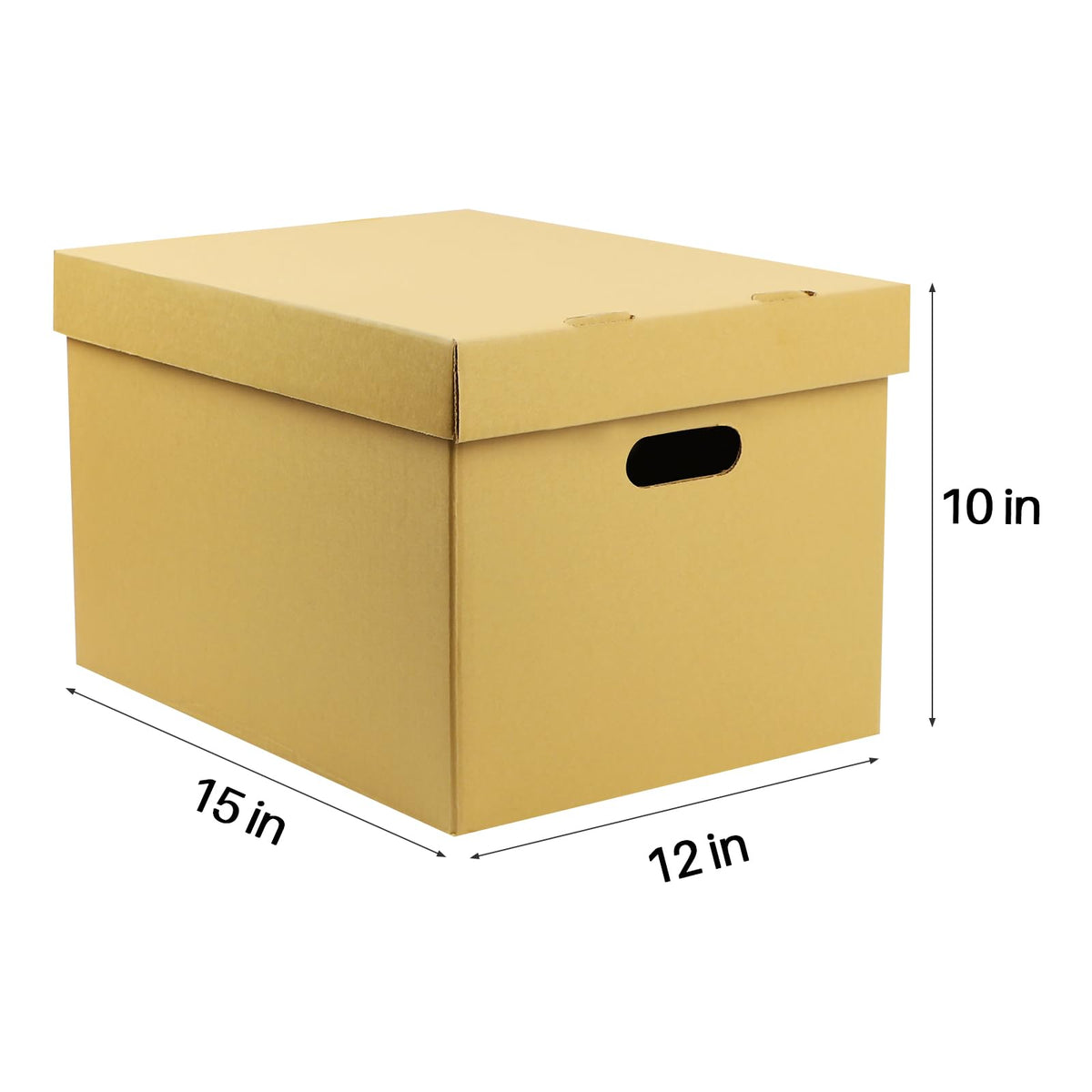 Lineco, Archival Storage Cartons, Ready-To-Assemble, for Documents or Photos, Acid-Free, Buffered Corrugated Board, 12 x 15 10 in, Tan, Pack of 5