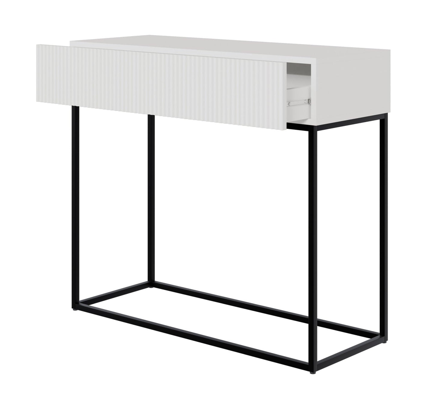 Selsey Veldio Console Table with Drawer Side Table 90 cm Entrance Table Console Dressing Table White Black Legs