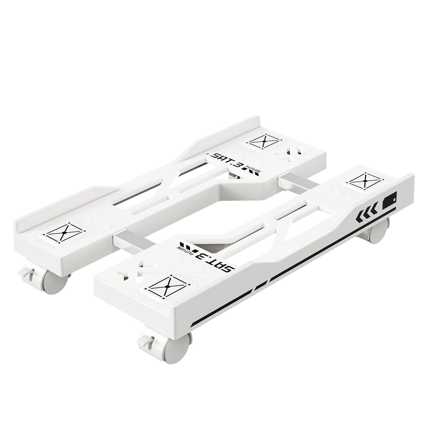 Hovadova Adjustable Computer Tower Stand, Mobile PC Stand for Floor with 4 Locking Caster Wheels Fits Most PC, Under Desk CPU Holder for Office, Gamers and Students (White)