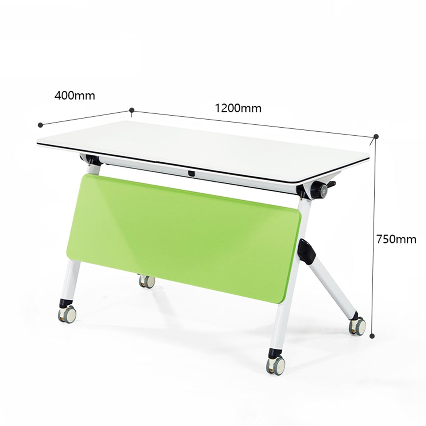 Compact Folding Conference Table with Wheels for Small Spaces Commercial Office Desk for Meetings and Training Mobile Flip Top Desk for Home and Classroom