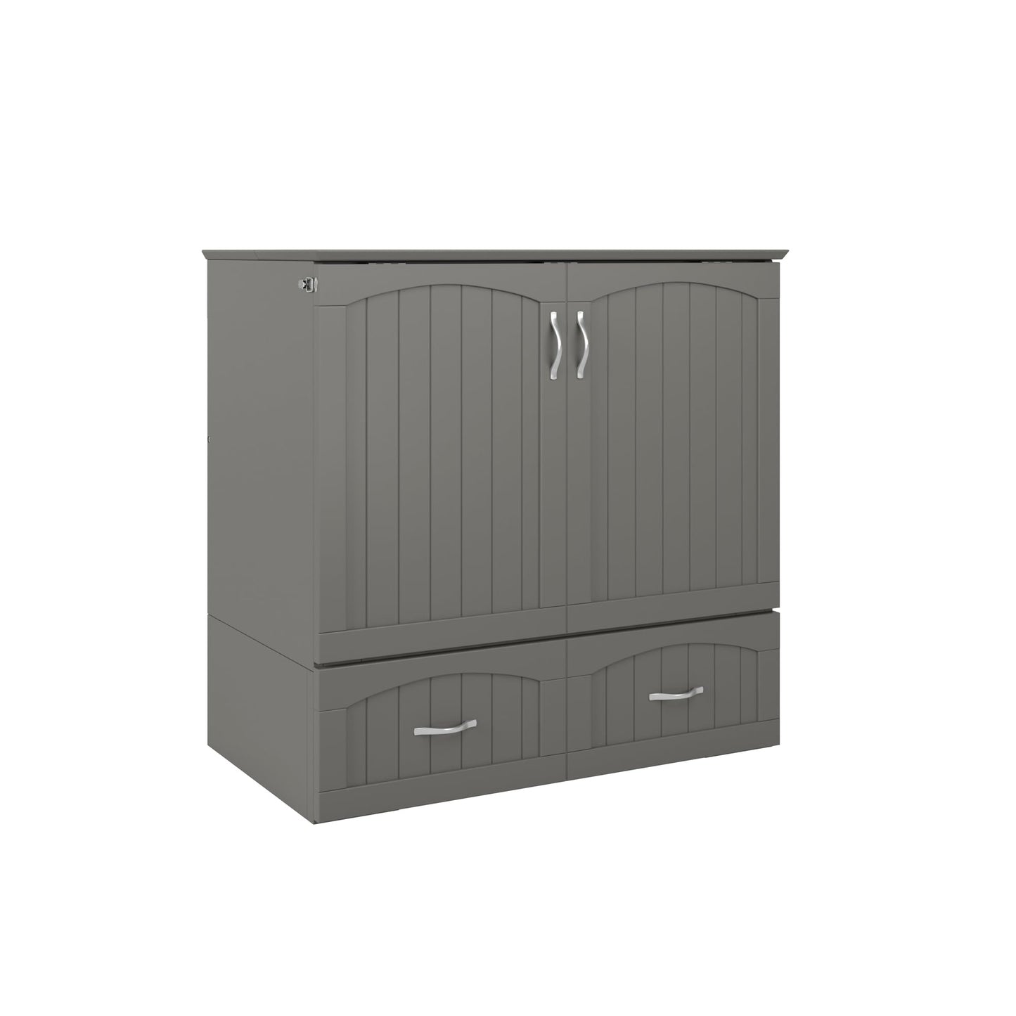 AFI, Southampton Murphy Bed Chest Twin XL with 6" Mattress, Storage Drawer & Built-in USB Charger, Grey