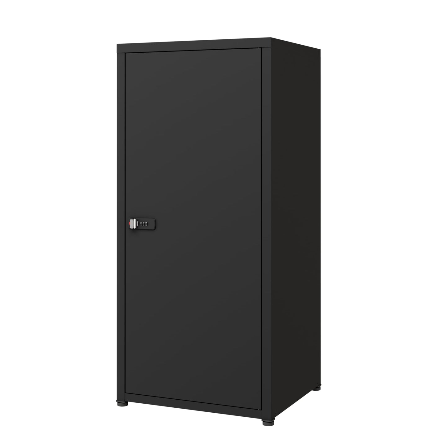 MIOCASA Metal Storage Cabinet with Lock, 3 Adjustable Shelves Single Door Steel Locker for Home, Office & Garage (Black)