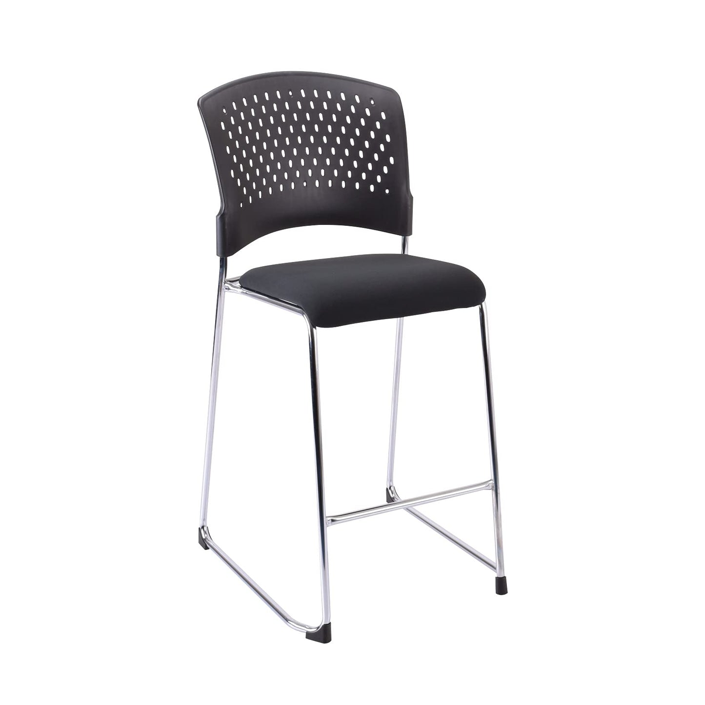 Office Star 886 Series Tall Stacking Visitor's Chair with Ventilated Plastic Back and Padded Seat, 2 Pack, Coal FreeFlex Black