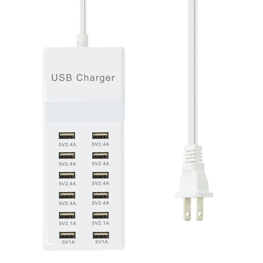 100W USB Charger Station Block Multiport Charger Hub with Fast Charging Wall Charger for Multiple Devices USB Charging Port Compatible with Cell iPhone Android Smartphone Smart Watch
