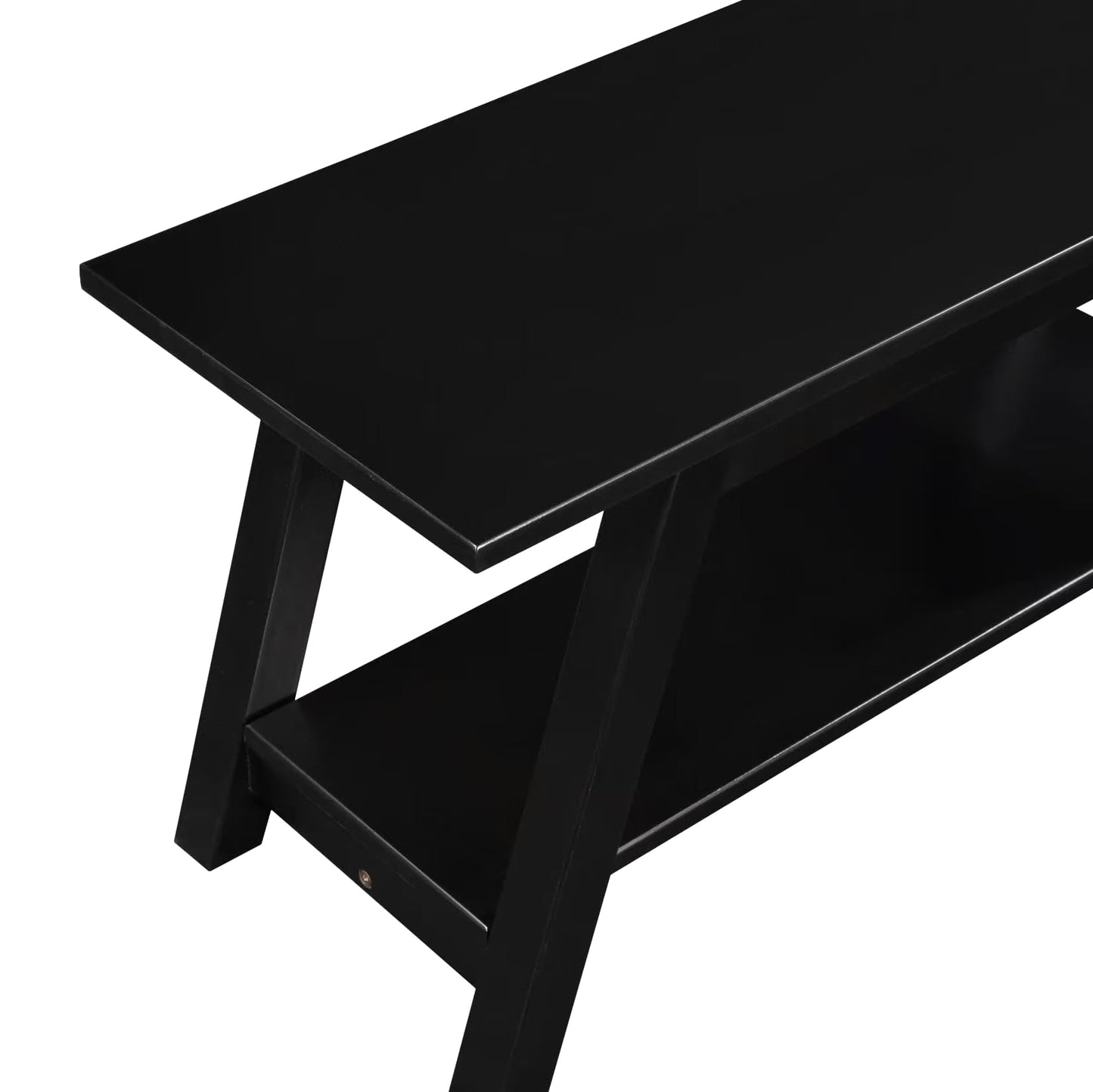 Roundhill Furniture Elyz Solid Wood Bench with Shelf, 36.10-Inch Long, Espresso