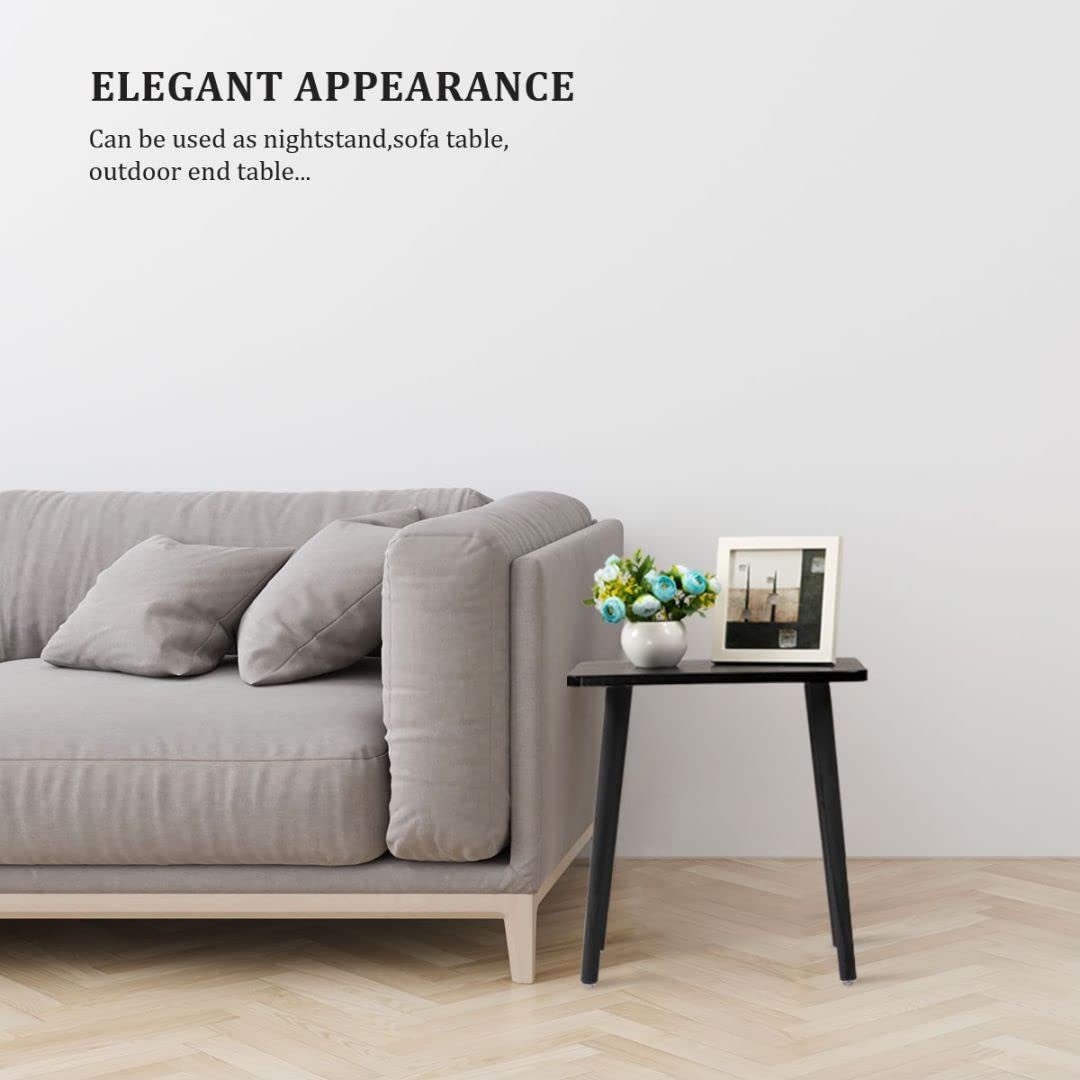 FORAOFUR Side Table, Modern Accent End Table with Wooden Legs, Easy to Assemble Mini Living Room Table for Sofa Bedroom, Minimalist Black Furniture for Small Apartments and Limited Spaces