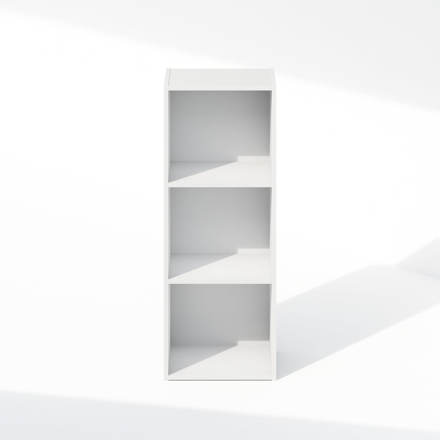 Furinno Reed Closet Organizers and Storage, 3-Tier Closet Organizer, Open Shelf Closet Storage, for Wardrobe, Bedroom, Living Room, White