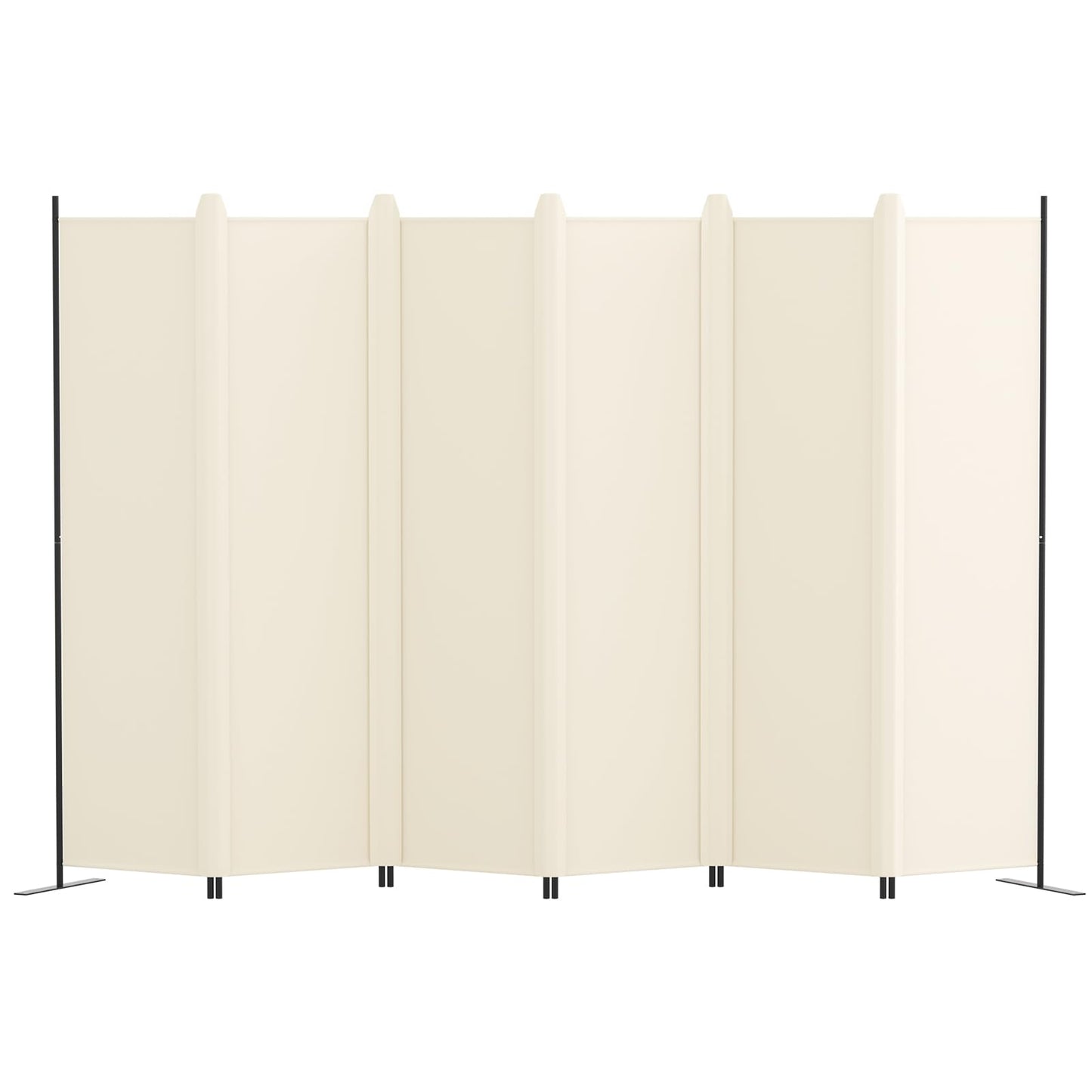 Kokorona 6 Panel Room Divider, 6FT Tall Folding Privacy Screen Wall Dividers, Portable Privacy Screen Freestanding Room Divider for Room Separation, Included - Cover Strips, Beige, 120''W x 72''H