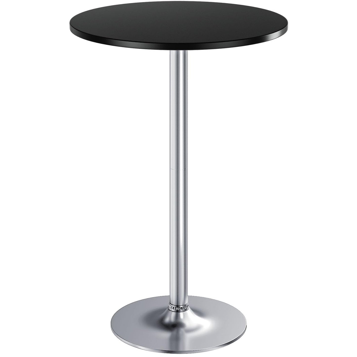 Furmax Bistro Pub Table Round Bar Height Cocktail Table for Home Bar, Small Round Bar Tables for Party, Dining Room, Living Room and Wedding, Metal Base MDF Top Obsidian, 40.6 Inch Height (1, Black-2)