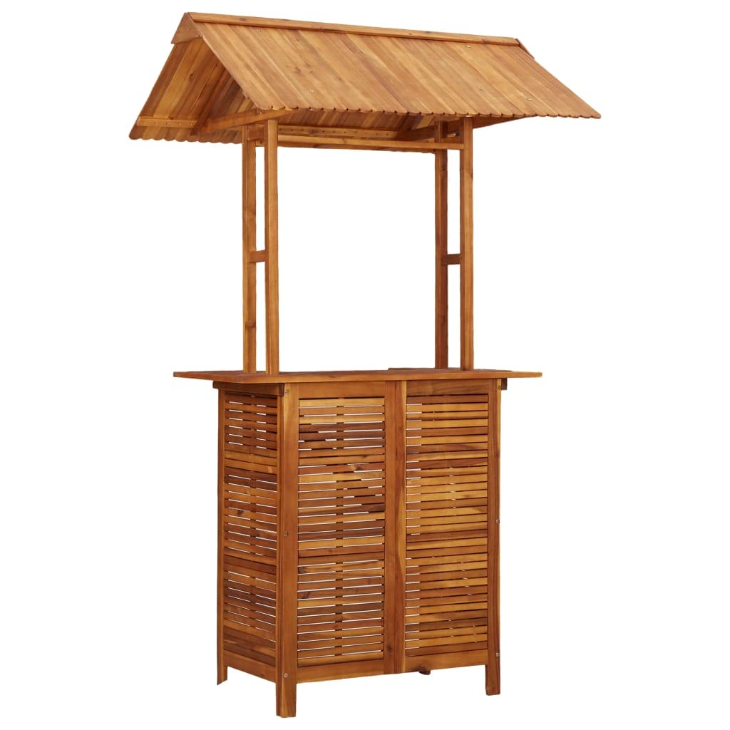 SYXUYP Patio Bar Table with Rooftop,Party Tables,Tea Table,Lounge Table,Drink Table,Courtyard Table,Gardening Table,for Deck,Backyard,Lawn,Garden,Porches,Poolside,48"x41.7"x85.4" Solid Acacia Wood