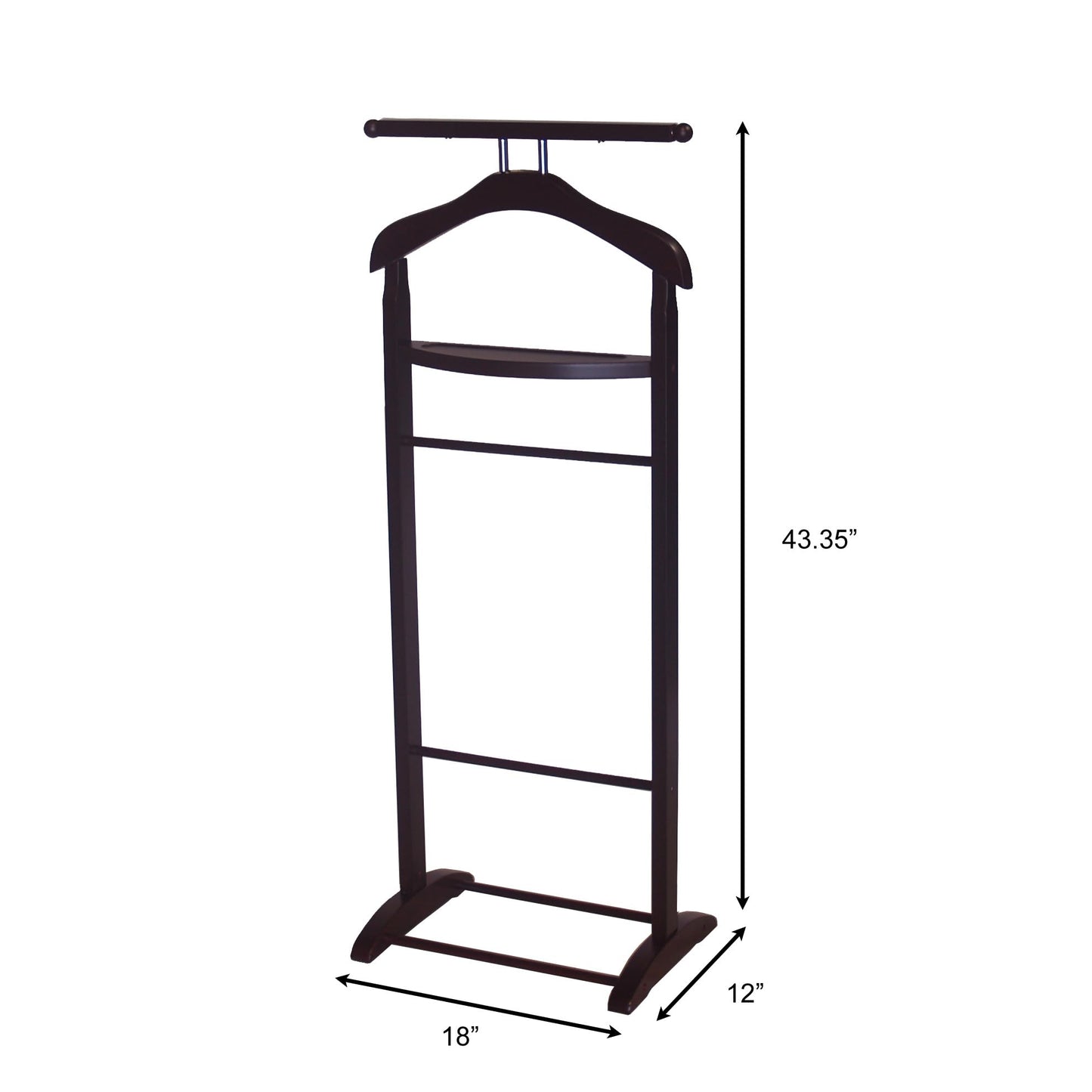 Proman Products - VL17014 Knight Valet Sand, 18" x 12" x 43.5", Walnut