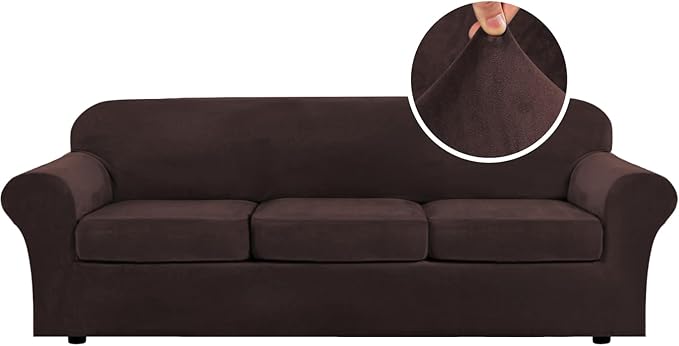 H.VERSAILTEX High Stretch Sofa Slipcover 4 Piece Cover Velvet Furniture