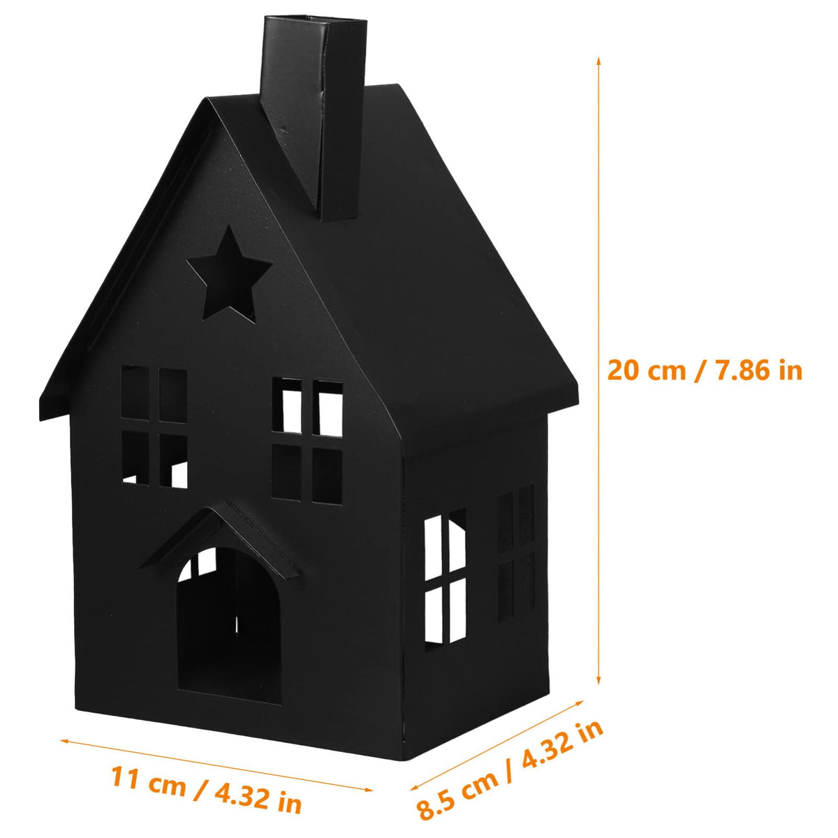 House Tea Light Holder Gothic Decor House Shape Candle Holder Rustic Candlestick Tea Light Stand Votive Candle Lantern for Home Farmhouse Dining Table Black Pillar Candle Holder