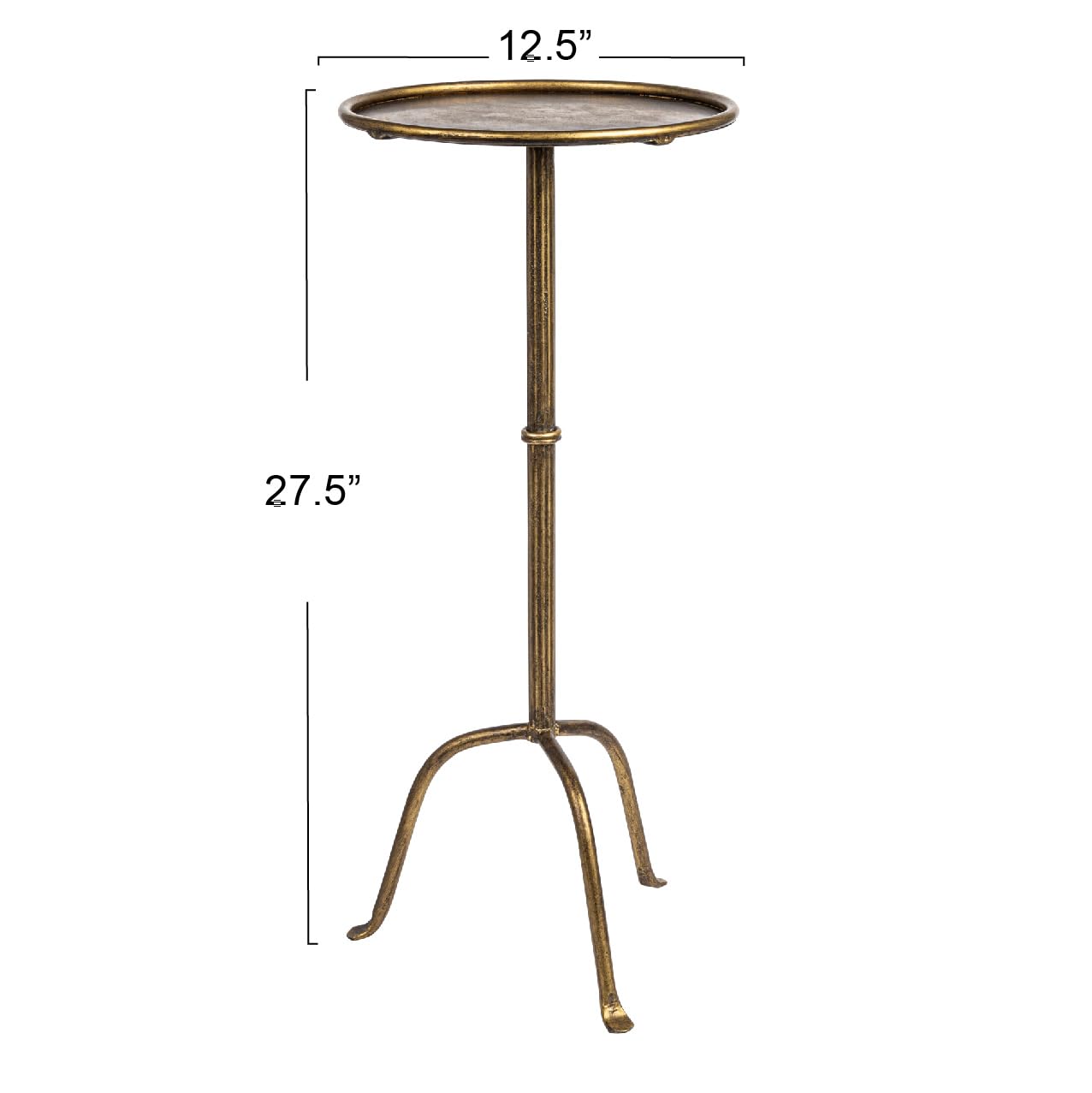 Metal Martini Cocktail Table, Antique Brass