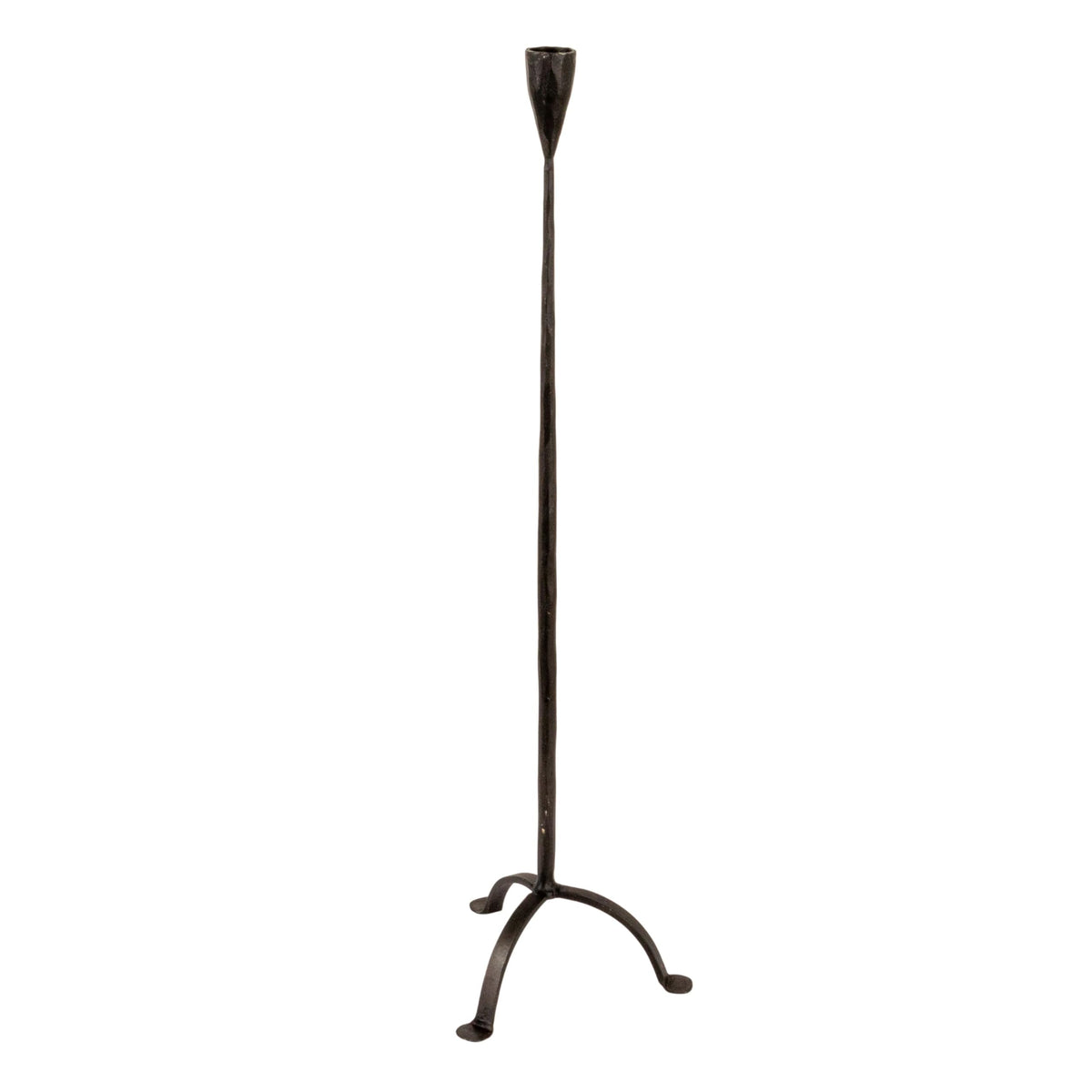Creative Co-Op 24" H Hand-Forged Cast Metal Footed Taper Holder, Black