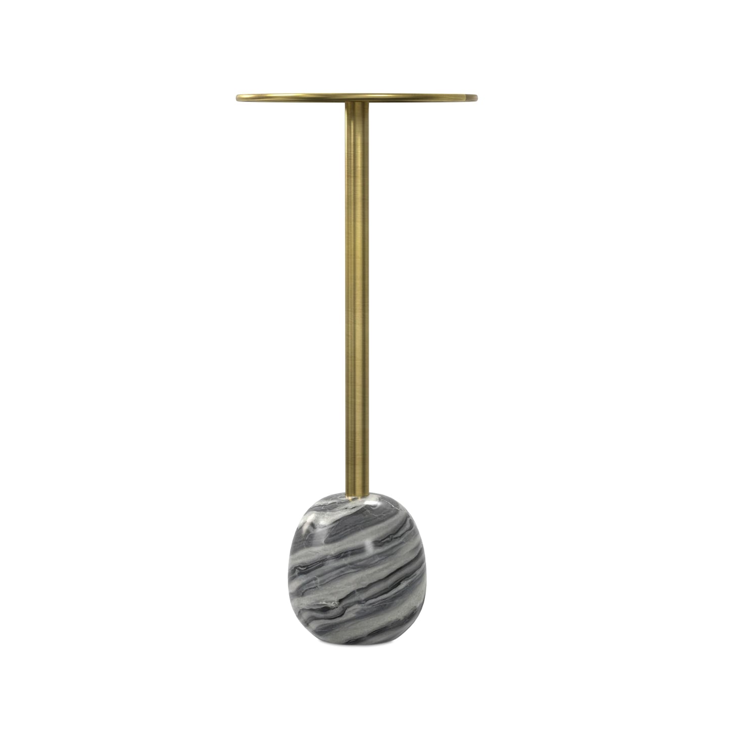 SIMPLIHOME Melene Metal Table - 12 inch Wide Solid Metal Round Side Table in Gold and Grey, Modern Contemporary Accent Table for Living Room, Bedroom, or Office with Slim Profile