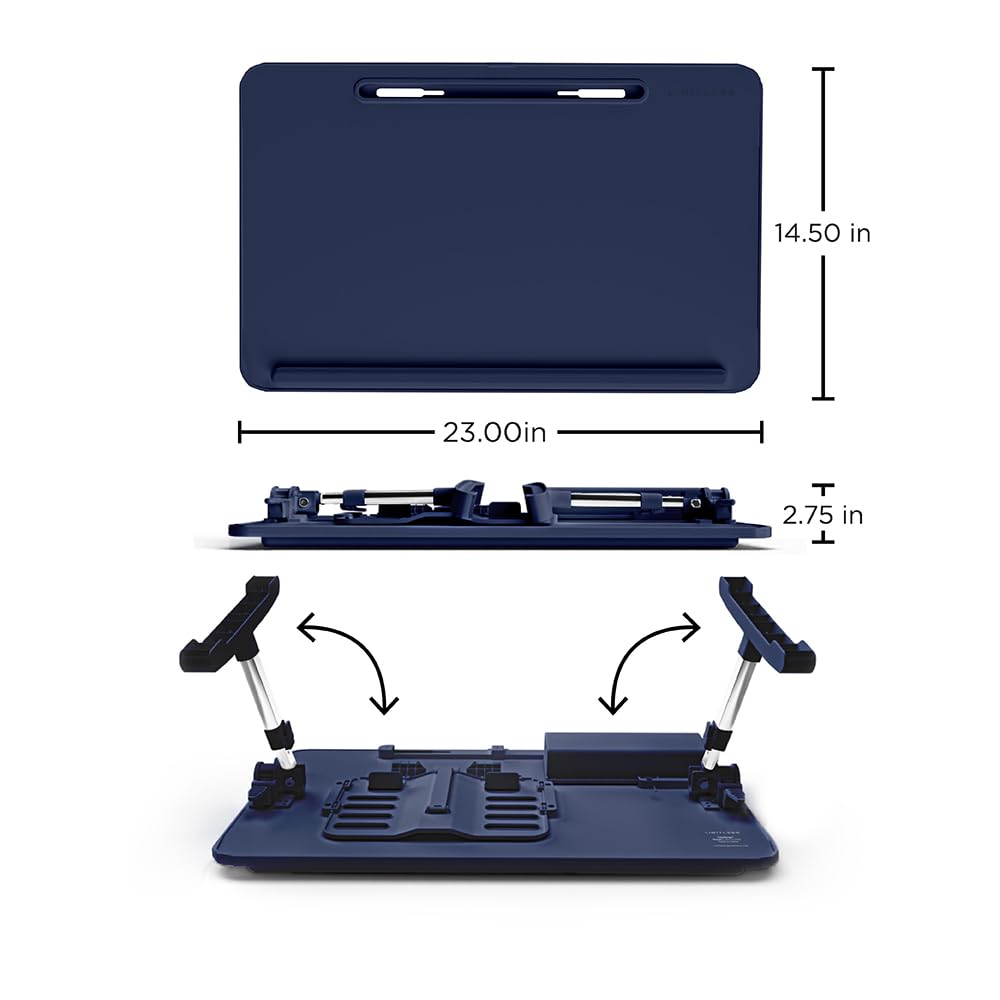 Limitless TotalDesk Portable Workstation and Lap Desk with Adjustable Height & Tilt (Navy)