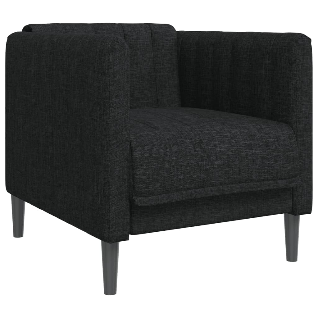 KHNLGFR Black Fabric Sofa Chair with Thick Padded Seat, Armrests and Backrest, Sturdy Legs, Simple Modern Design for Living Room