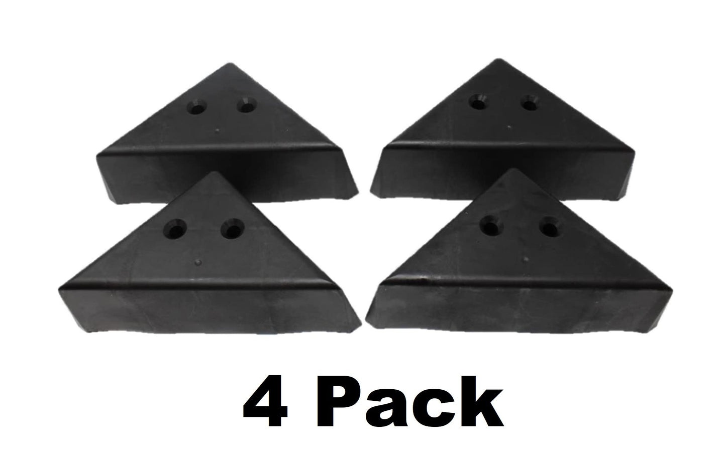 JSP Manufacturing 3" Triangle Plastic Furniture Black Corner Legs - Sofa Couch Chair Ottoman (4 Legs)