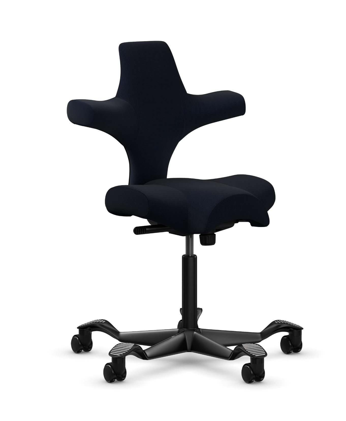 HAG Capisco Adjustable Sit to Stand Desk Chair - Black Frame - Polyester Black Seat