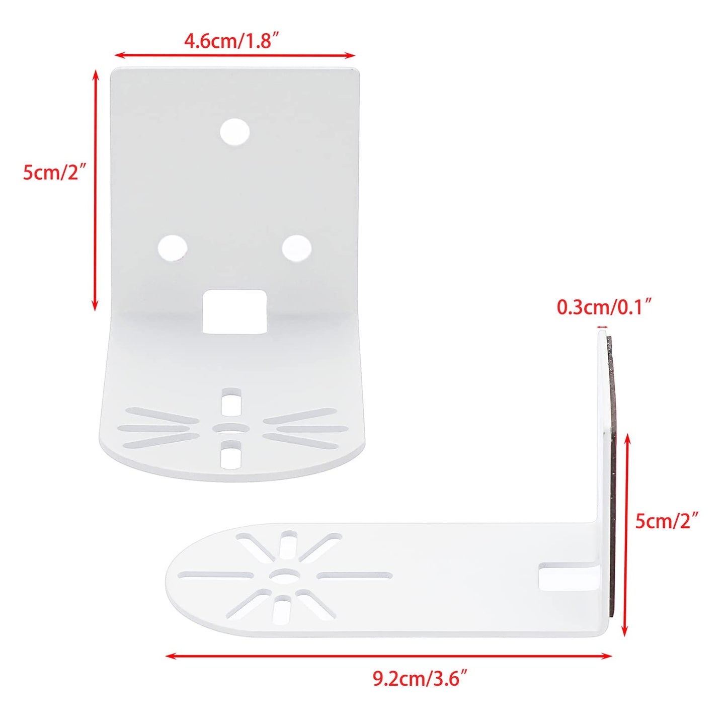 Sumnacon 3PCS Wall Mount Camera Shelf- Metal Small Wall Shelf with Adhesive,Universal Small Floating Shelf for Security Cameras, Speakers,White
