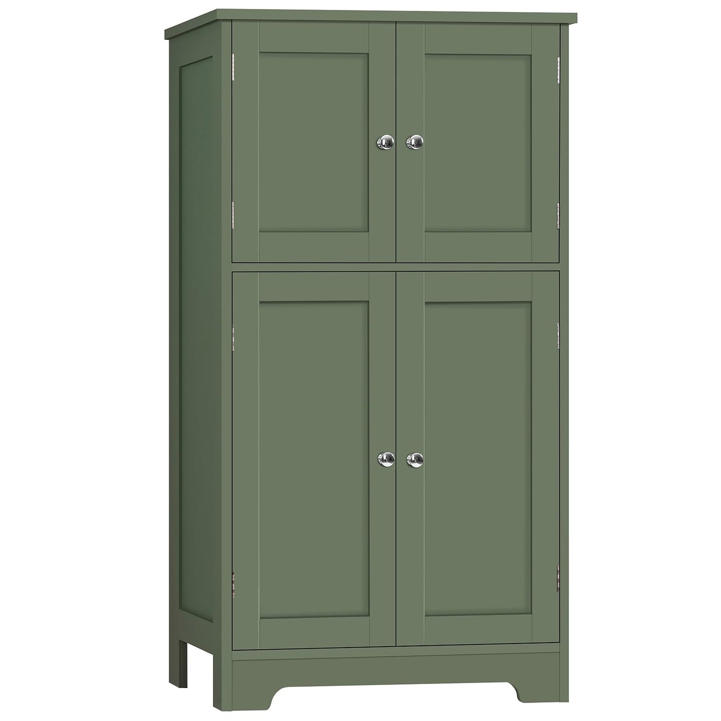 TEENFON Bathroom Storage Cabinet, Bathroom Cabinet with 4 Doors & 2 Adjustable Shelves, Cupboard, Cabinets for Living Room, Entryway, Office, Forest Green