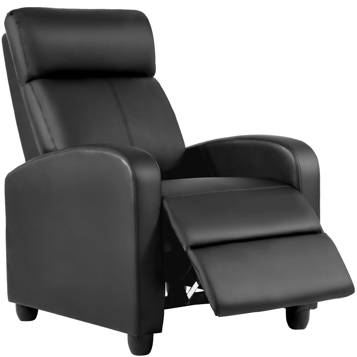 FDW Recliner Chair for Living Room Home Theater Seating Single Reclining Sofa Lounge with Padded Seat Backrest (Black)