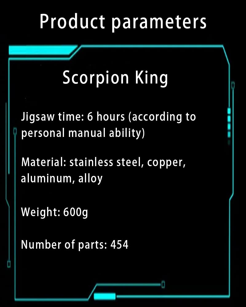 3D Metal Model Kits, Mechanical Scorpion King Red 3D Metal Puzzle,Steel Warcraft Collection DIY Animal Brain Teasers Simple 3D Puzzles