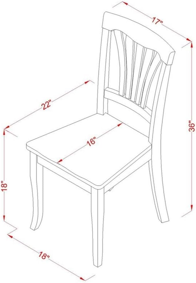 East West Furniture AVC-LWH-W Avon Dining Chairs