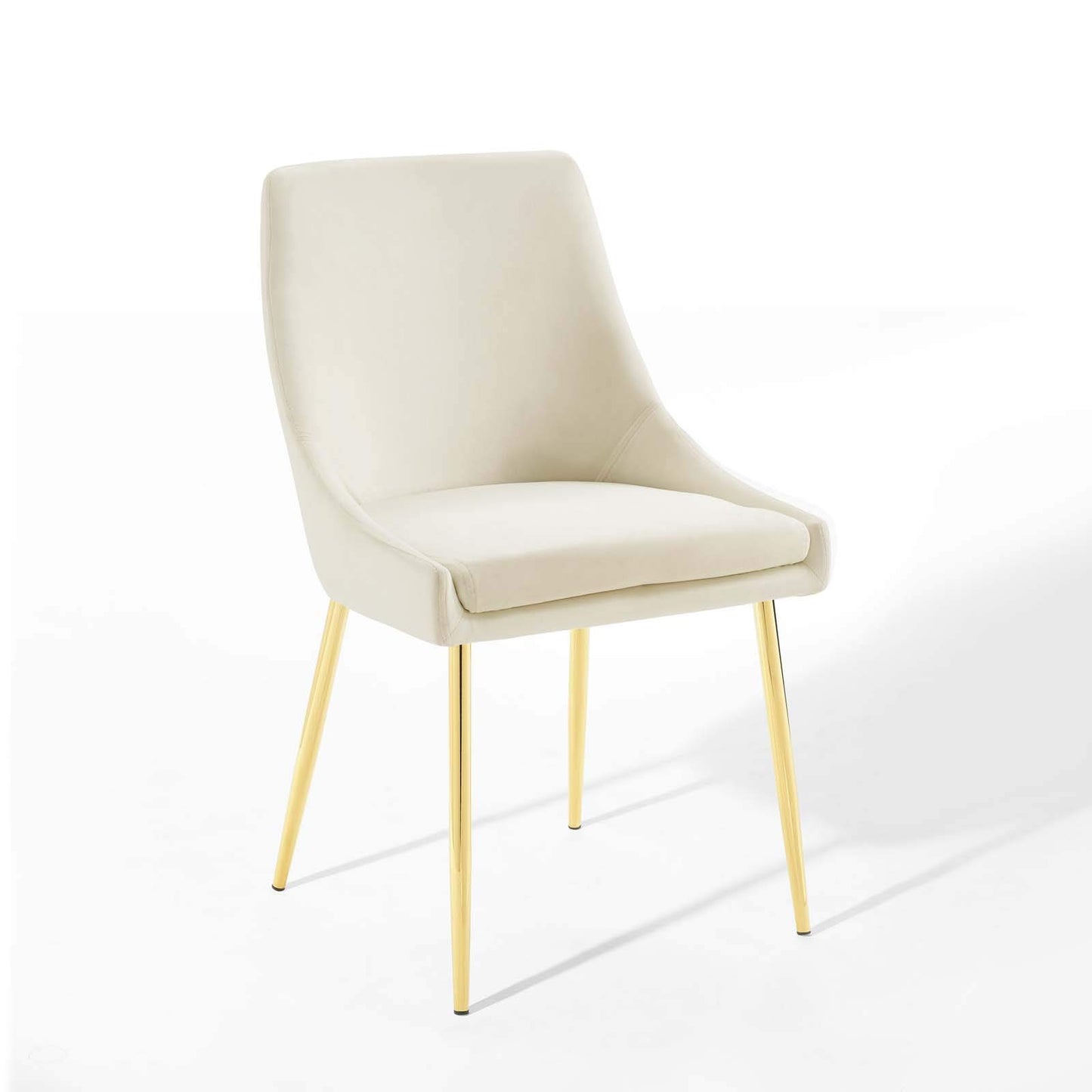 Modway Viscount Performance Velvet Dining Chairs - Set of 2, Gold Ivory