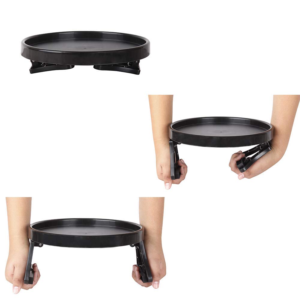 NDL Sofa Armrest Clip Table – No-Slip Couch Tray for Drinks, Snacks, Remote, Gamepads, Adjustable Armchair Table for Living Room, Bedroom, Dorm – Fits Most Armrests
