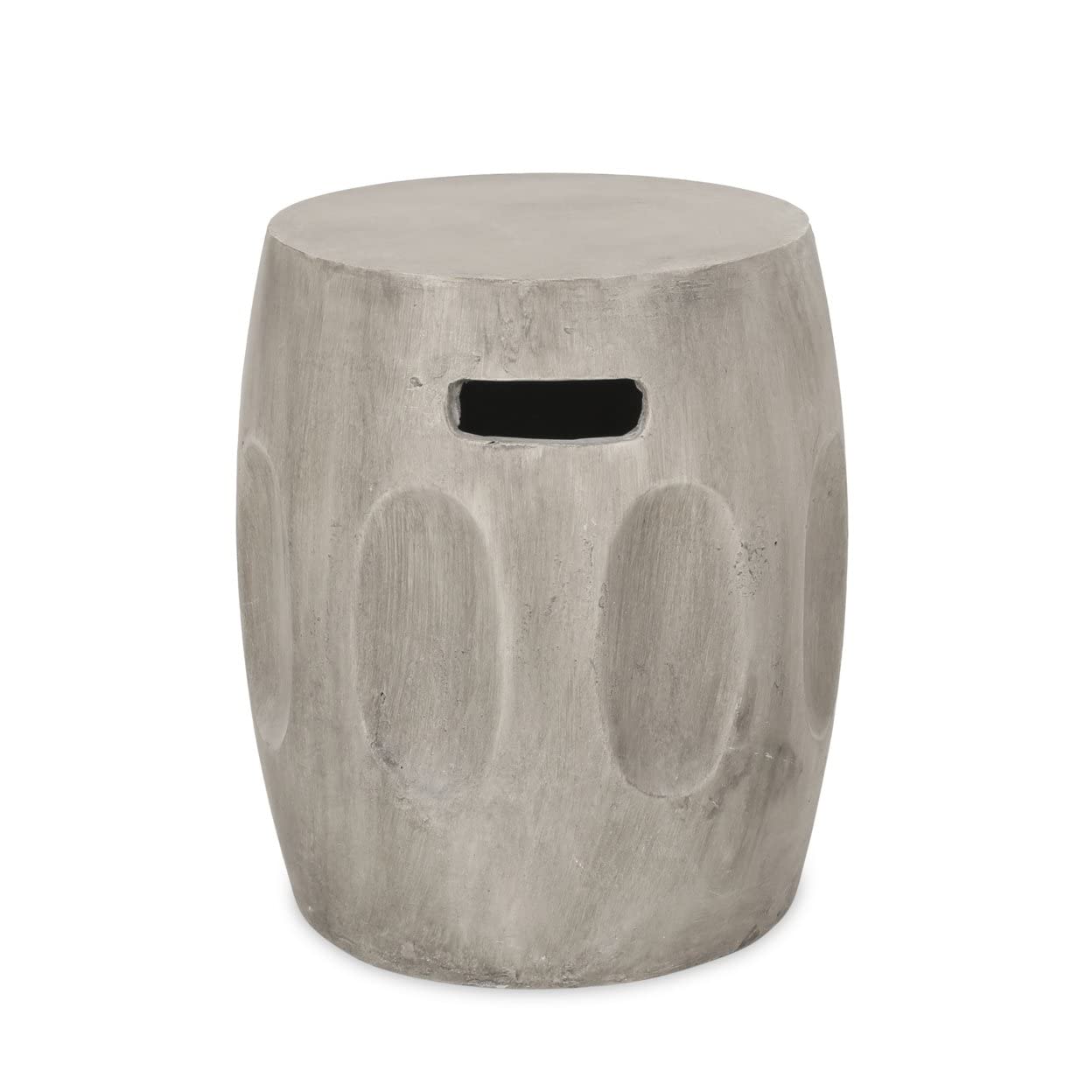 Christopher Knight Home Ronald Outdoor Contemporary Lightweight Accent Side Table, Concrete Finish