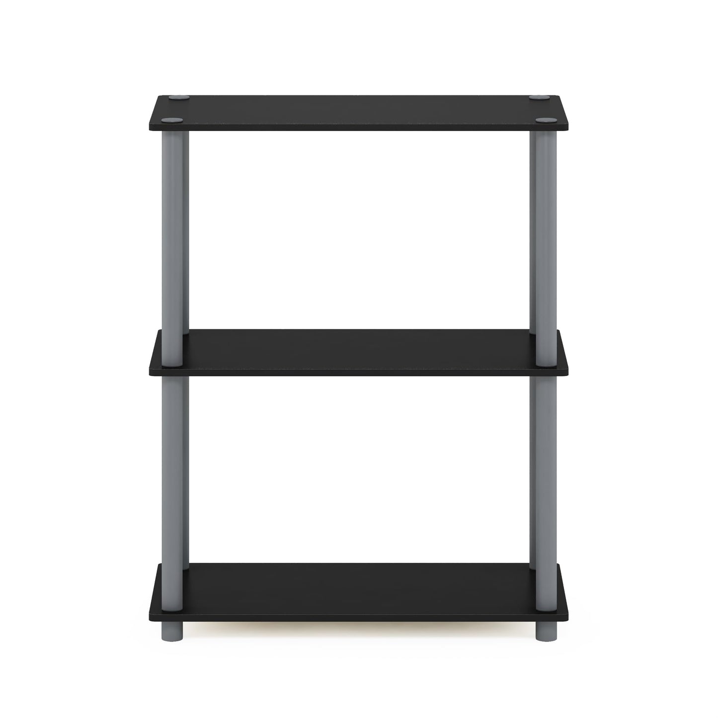 Furinno TURN-N-TUBE Storage Shelves, 3-Tier Book Shelf, Corner Shelf, Toolless Open Shelves, for Organization and Storage, Living Room, Garage, Home Office, Black