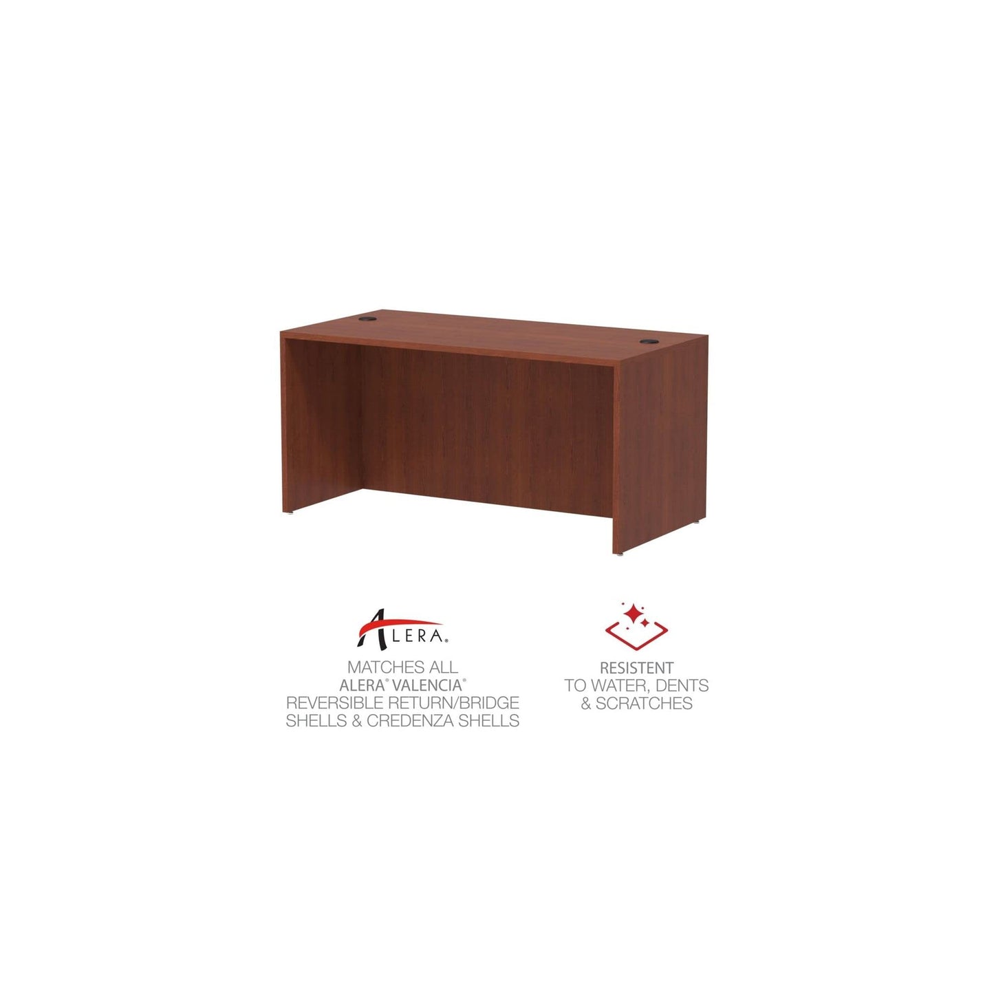 Alera Valencia Series 60 by 30 by 29-1/2-Inch Desk Shell, Medium Cherry