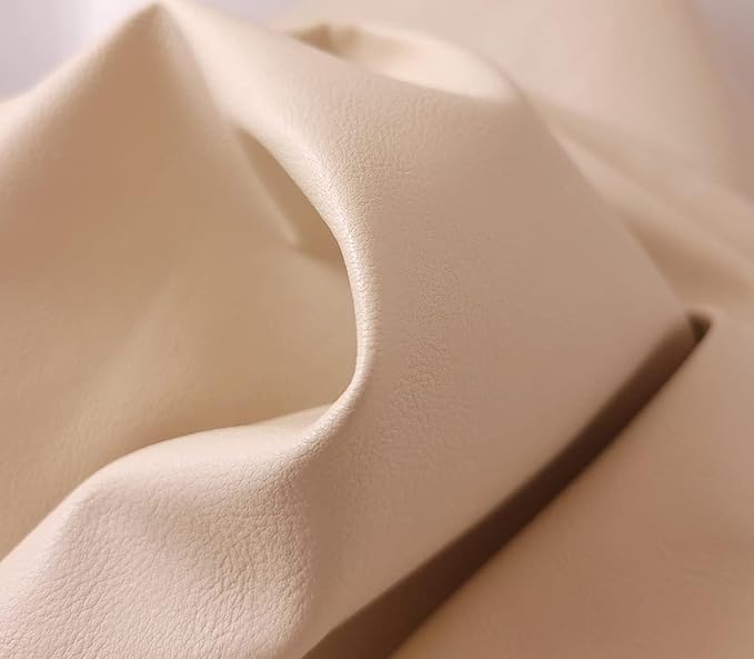Bone Offwhite Soft Faux Vegan PU Leather by The Yard Synthetic Pleather 0.9 mm