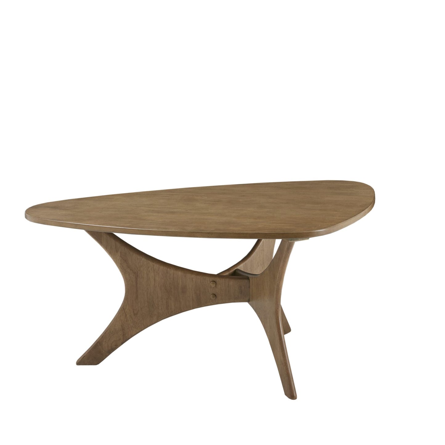 INK+IVY Blaze Triangle Wood Coffee Table Plywood with Wood Veneer Legs, Mid-Century Modern, Easy Assembly, Accent Furniture For Living Room, Minimalist Décor, Light Brown