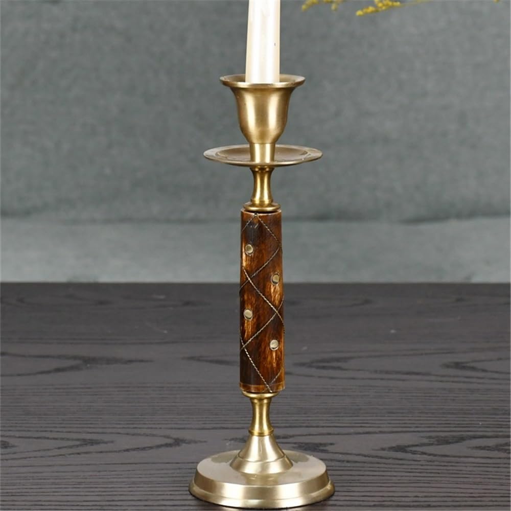 cfycfy987 Candelabra High-Grade Brass Candlestick Retro Handicraft Candlestick Home Restaurant Decoration Shooting Props Ornaments Candle Sticks Holder