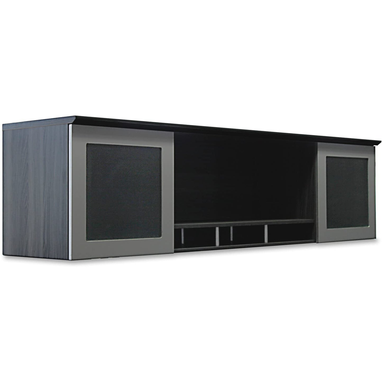 Mayline MNH63LGS Medina Hutch Cabinet with Glass Doors, 63"W, Gray Steel Laminate